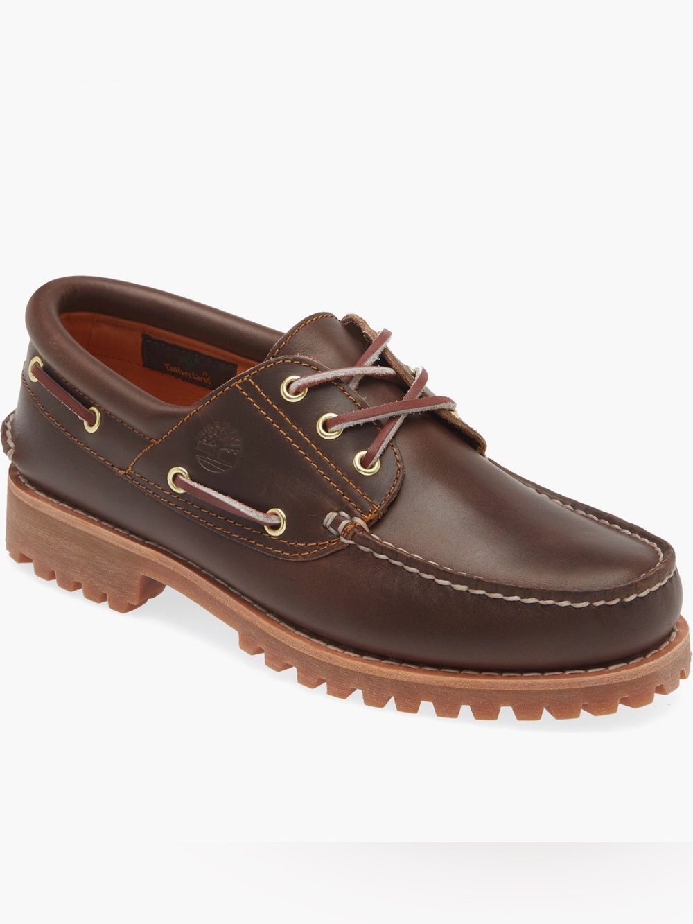 Timberland Authentic Boat Shoe 3 Eye Lug NEW Brown TB030003 214 Men’s